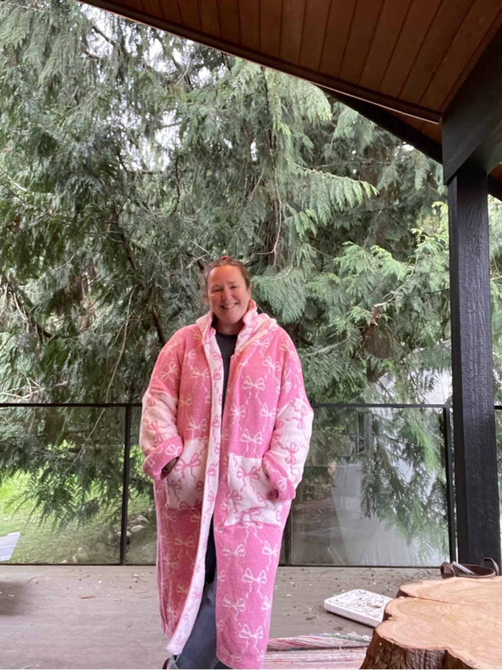 Handmade soft AF bow long jacket OS